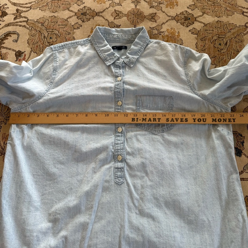 GAP Light Blue Chambray Denim Shirt - Picture 6 of 8